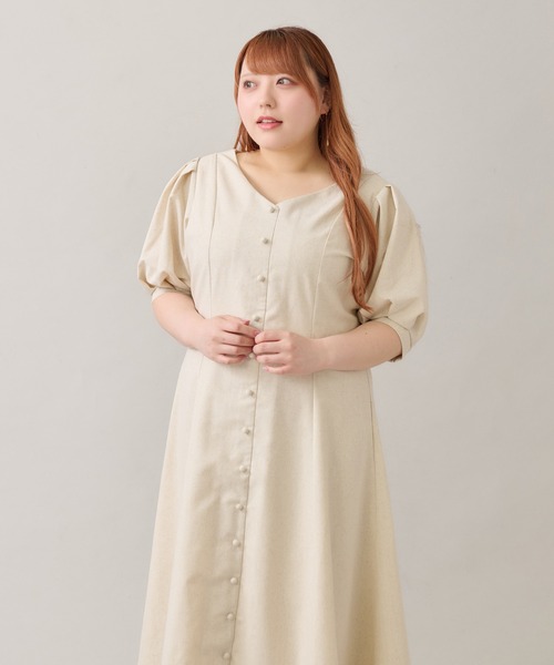 ZOZOTOWN完売品 Louiosy【大きいサイズ】リネンライクワンピース 大きいサイズ】リネンライクワンピース(ワンピース)|Louiosy