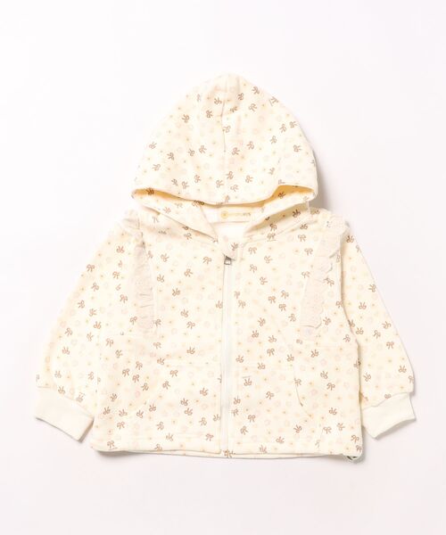 aimoha（アイモハ）の「【aimoha-KIDS-】花柄レースフリルパーカー（パーカー・キッズ・ライトベージュ・130/110/100/90/120）」の3枚目の写真