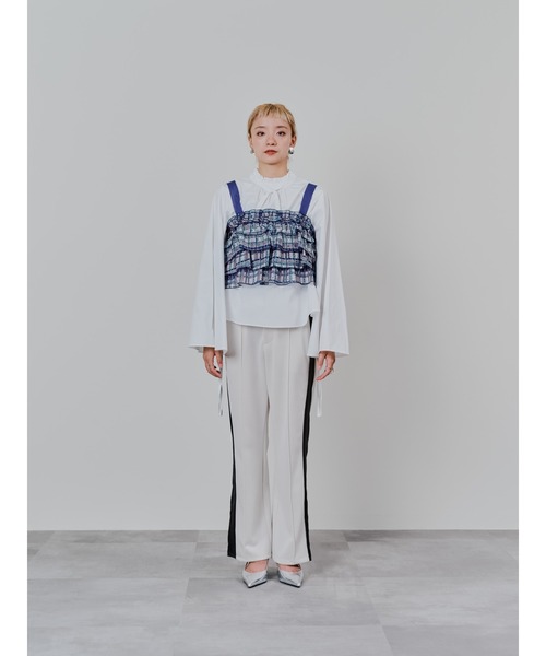 DOLLUPOOPS(ドールアップウップス)の「チェックプリントフリルティアードビスチェ(その他トップス・レディース・アイボリー/ブラウン・38)」の19枚目の写真