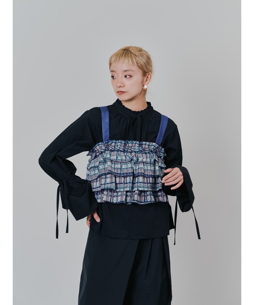 DOLLUPOOPS(ドールアップウップス)の「チェックプリントフリルティアードビスチェ(その他トップス・レディース・アイボリー/ブラウン・38)」の13枚目の写真