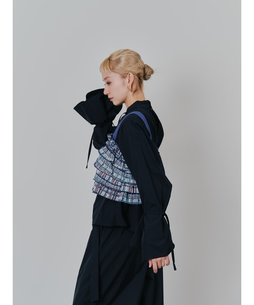 DOLLUPOOPS(ドールアップウップス)の「チェックプリントフリルティアードビスチェ(その他トップス・レディース・アイボリー/ブラウン・38)」の14枚目の写真