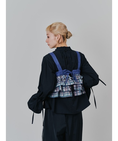 DOLLUPOOPS(ドールアップウップス)の「チェックプリントフリルティアードビスチェ(その他トップス・レディース・アイボリー/ブラウン・38)」の15枚目の写真