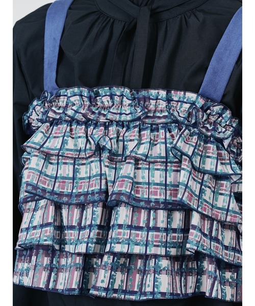 DOLLUPOOPS(ドールアップウップス)の「チェックプリントフリルティアードビスチェ(その他トップス・レディース・アイボリー/ブラウン・38)」の16枚目の写真