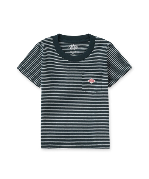 DANTON(ダントン)の「KIDS' SHORT SLEEVE POCKET T-SHIRT STRIPE(Tシャツ/カットソー・キッズ・グリーン系その他/ホワイト系その他・135/125/115/105)」の3枚目の写真