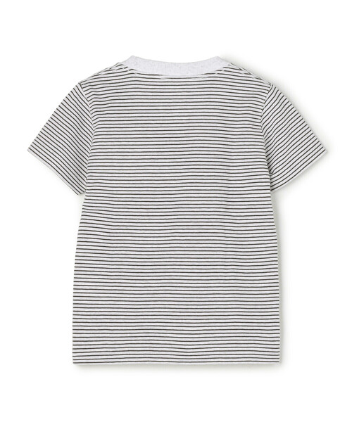 DANTON(ダントン)の「KIDS' SHORT SLEEVE POCKET T-SHIRT STRIPE(Tシャツ/カットソー・キッズ・グリーン系その他/ホワイト系その他・135/125/115/105)」の4枚目の写真