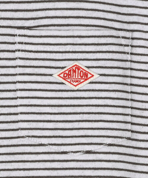 DANTON(ダントン)の「KIDS' SHORT SLEEVE POCKET T-SHIRT STRIPE(Tシャツ/カットソー・キッズ・グリーン系その他/ホワイト系その他・135/125/115/105)」の7枚目の写真