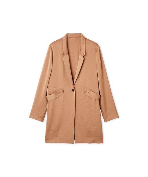 セール】【セットアップ対応】サテンロングジャケット（テーラード