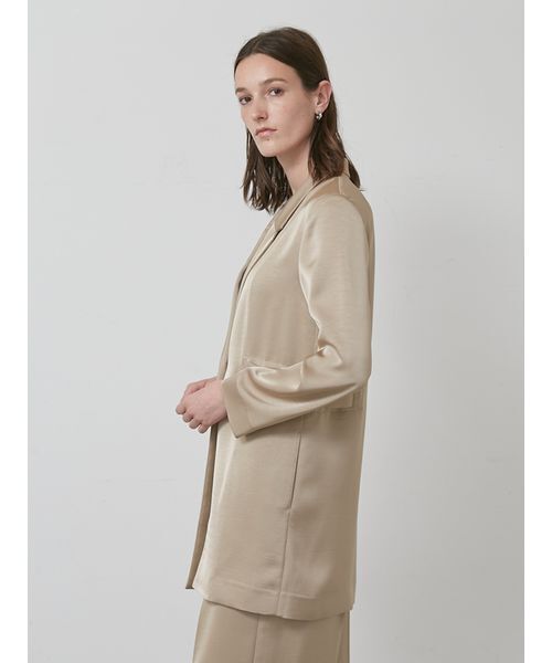 セール】【セットアップ対応】サテンロングジャケット（テーラード