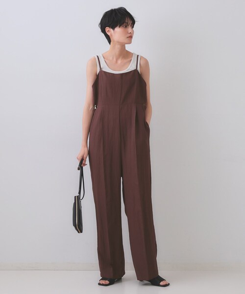 OPAQUE.CLIP（オペークドットクリップ）の「《STORY掲載》サイドオープンカットサロペット【洗える】（サロペット/オーバーオール・レディース・ブラック/ダークブラウン・38/40）」の7枚目の写真