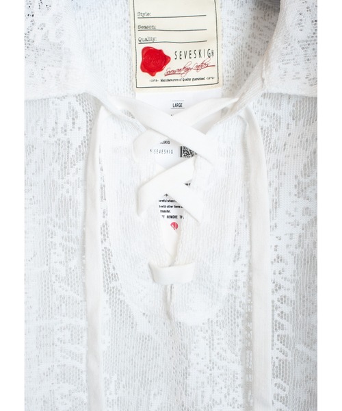 SEVESKIG(セヴシグ)の「SEVESKIG/セブシグ/SHEER SHIRTS_SH-SV-NRS-1005(シャツ/ブラウス・メンズ・ホワイト/ブラック・SMALL/MEDIUM/LARGE/X-LARGE)」の18枚目の写真