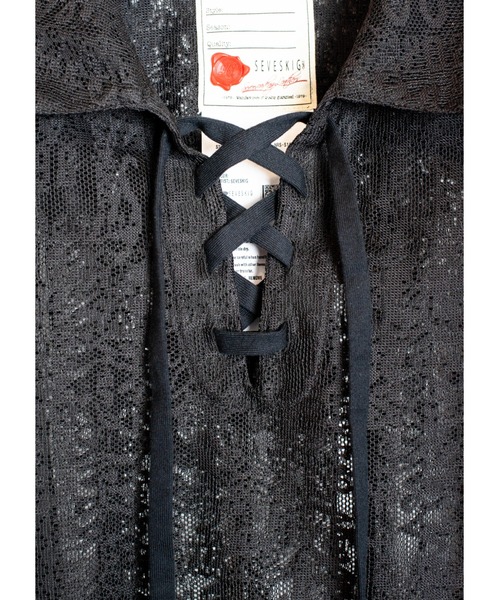 SEVESKIG(セヴシグ)の「SEVESKIG/セブシグ/SHEER SHIRTS_SH-SV-NRS-1005(シャツ/ブラウス・メンズ・ホワイト/ブラック・SMALL/MEDIUM/LARGE/X-LARGE)」の9枚目の写真