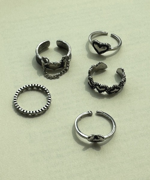 kutir（クティール）の「kutirlune／【SET販売】シルバーハートリング（リング・レディース・B/A・FREE）」の4枚目の写真