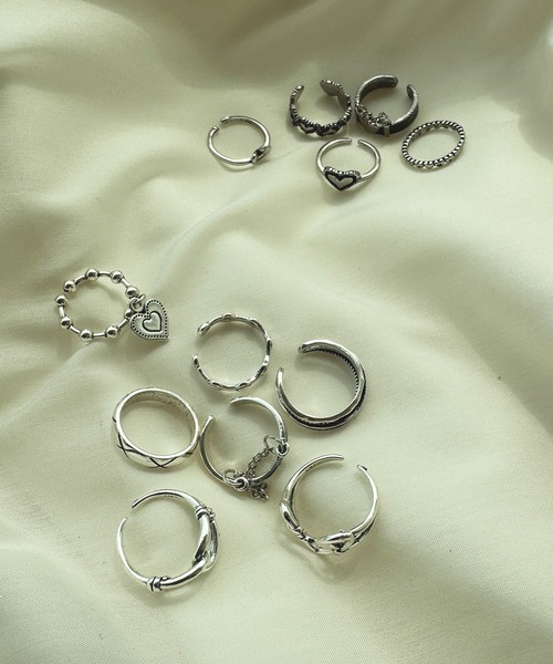 kutir（クティール）の「kutirlune／【SET販売】シルバーハートリング（リング・レディース・B/A・FREE）」の3枚目の写真