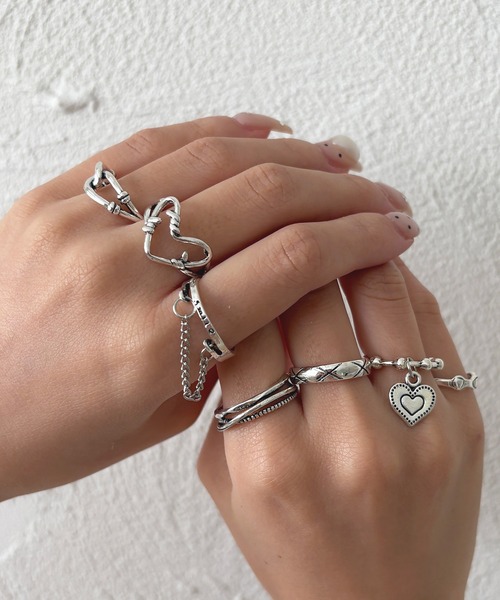 kutir（クティール）の「kutirlune／【SET販売】シルバーハートリング（リング・レディース・B/A・FREE）」の5枚目の写真