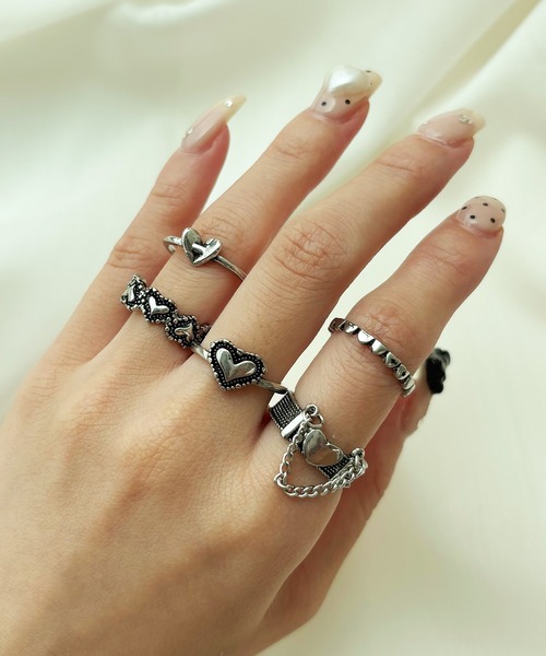 kutir（クティール）の「kutirlune／【SET販売】シルバーハートリング（リング・レディース・B/A・FREE）」の6枚目の写真