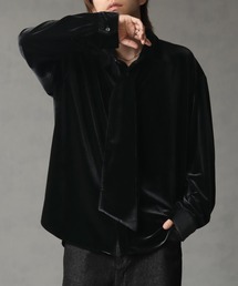 welise（ウェライズ）の「【welise/ウェライズ】-ADEYAKA-2WAYボリュームタイ グロッシーベルベットオーバーサイズシャツ（シャツ/ブラウス・メンズ）」