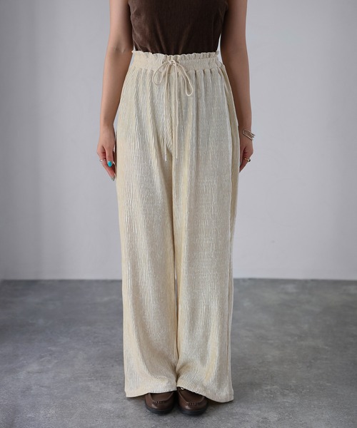 Riberry（リベリー）の「ベロアプリーツウエストシャーリングパンツ（その他パンツ・レディース・チャコールグレー/ブラウン/ベージュ・MEDIUM）」の16枚目の写真