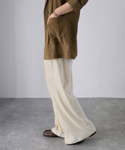 Riberry（リベリー）の「ベロアプリーツウエストシャーリングパンツ（その他パンツ・レディース・チャコールグレー/ブラウン/ベージュ・MEDIUM）」の14枚目の写真