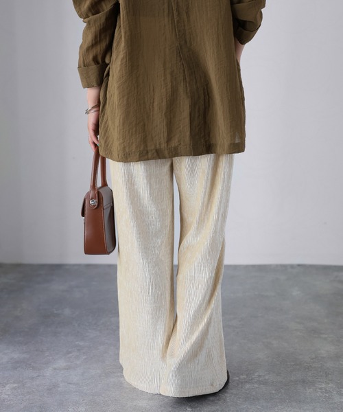 Riberry（リベリー）の「ベロアプリーツウエストシャーリングパンツ（その他パンツ・レディース・チャコールグレー/ブラウン/ベージュ・MEDIUM）」の15枚目の写真