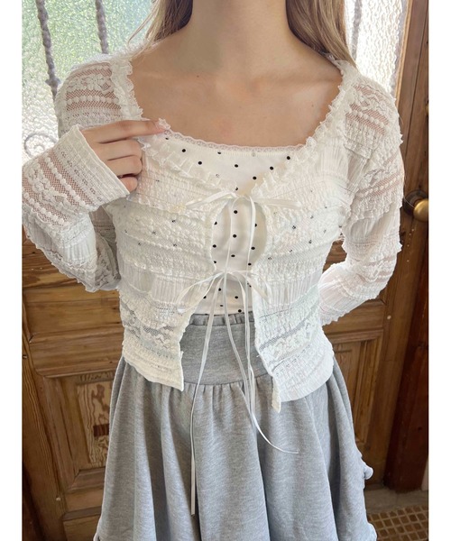 ガーリーレースカーディガン（カーディガン/ボレロ）｜PHILLY