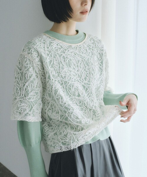 BIANCA(ビアンカ)の「【再入荷】【オケージョン/デイリー】洗えるレースブラウスT <追加生産>(シャツ/ブラウス・レディース・ブラック/ホワイト・38)」の3枚目の写真