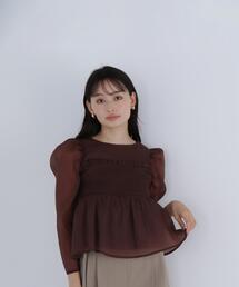 NATURAL BEAUTY BASIC（ナチュラルビューティーベーシック）の「◇ペプラムシャーリングブラウス（シャツ/ブラウス）」