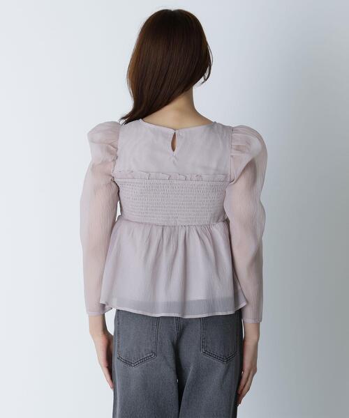 NATURAL BEAUTY BASIC（ナチュラルビューティーベーシック）の「◇ペプラムシャーリングブラウス（シャツ/ブラウス・レディース・ピンク/ダークブラウン/グレー・SMALL/MEDIUM）」の13枚目の写真