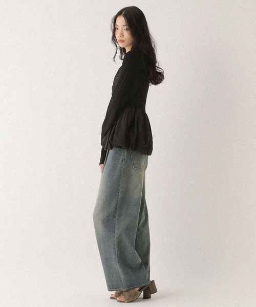 Heather(ヘザー)の「ギャザーバルーンカットソー 587547(Tシャツ/カットソー・レディース・ホワイト/ネイビー/ブラック・FREE)」の14枚目の写真