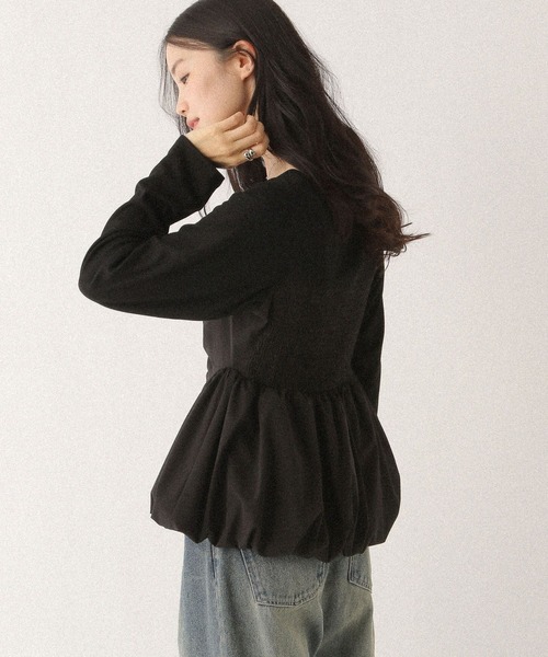 Heather(ヘザー)の「ギャザーバルーンカットソー 587547(Tシャツ/カットソー・レディース・ホワイト/ネイビー/ブラック・FREE)」の17枚目の写真