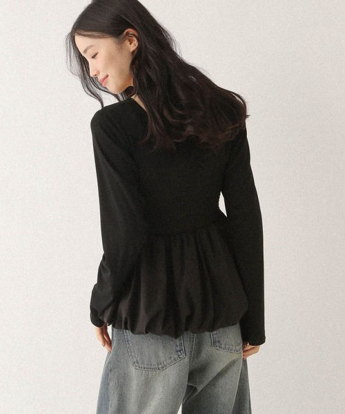 Heather(ヘザー)の「ギャザーバルーンカットソー 587547(Tシャツ/カットソー・レディース・ホワイト/ネイビー/ブラック・FREE)」の18枚目の写真