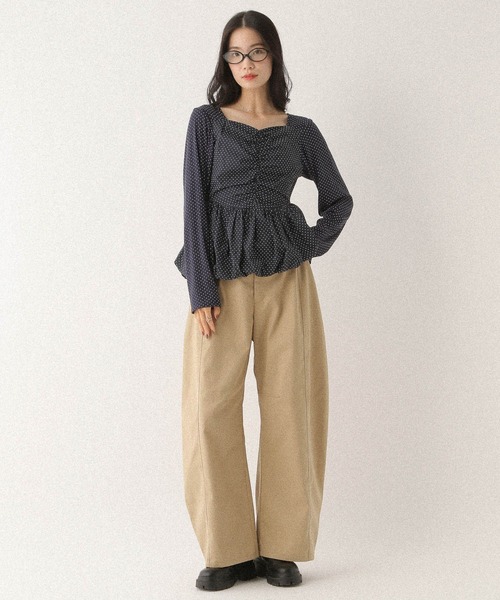 Heather(ヘザー)の「ギャザーバルーンカットソー 587547(Tシャツ/カットソー・レディース・ホワイト/ネイビー/ブラック・FREE)」の19枚目の写真