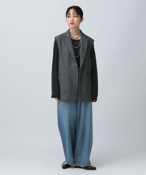 LEPSIM（レプシィム）の「テーラードベストAW　581654（ベスト・レディース・キャメル/ブラック/チャコールグレー・FREE）」の21枚目の写真