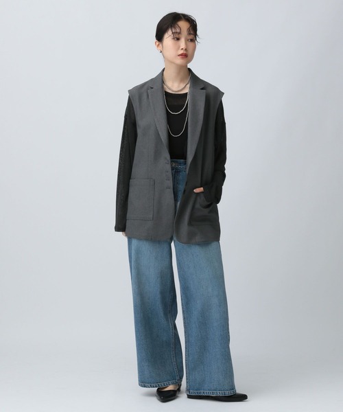 LEPSIM（レプシィム）の「テーラードベストAW　581654（ベスト・レディース・キャメル/ブラック/チャコールグレー・FREE）」の20枚目の写真