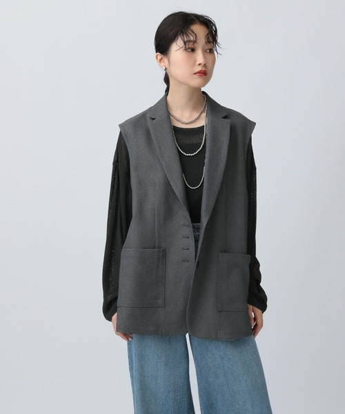 LEPSIM（レプシィム）の「テーラードベストAW　581654（ベスト・レディース・キャメル/ブラック/チャコールグレー・FREE）」の18枚目の写真