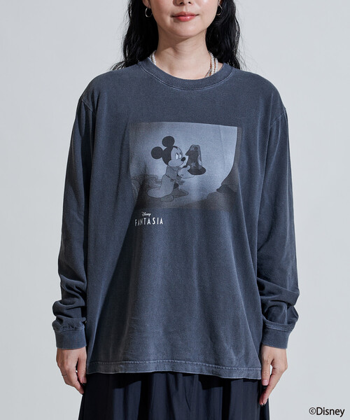 FREAK'S STORE（フリークスストア）の「【DISNEY FANTASIA】 ボックス モノクロフロント プリントロンT/ミッキーマウス/ディズニー/ファンタジア/ミッキーマウス（Tシャツ/カットソー・レディース・オフホワイト/ブラック・X-LARGE/MEDIUM）」の13枚目の写真