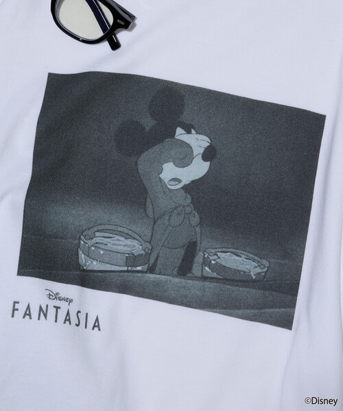 FREAK'S STORE（フリークスストア）の「【DISNEY FANTASIA】 ボックス モノクロフロント プリントロンT/ミッキーマウス/ディズニー/ファンタジア/ミッキーマウス（Tシャツ/カットソー・レディース・オフホワイト/ブラック・X-LARGE/MEDIUM）」の17枚目の写真