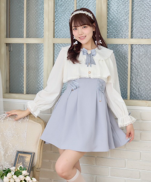 【新品タグ付き】ROJITA フリルデザインドッキングワンピース ピンク ビッグリボンポイントドッキングロングワンピース（ワンピース