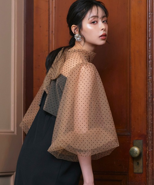 RUIRUE BOUTIQUE(ルイルエブティック)の「オケージョンドレス 結婚式 ストレッチ | シアー ドット Iライン ワンピース ドレス | 二次会 披露宴 美脚 オケージョンワンピース お呼ばれ パーティードレス(ドレス・レディース・チャコールグレー×ブラック/ブラック系1/ブラック×グレー・S/M/L/LL)」の10枚目の写真