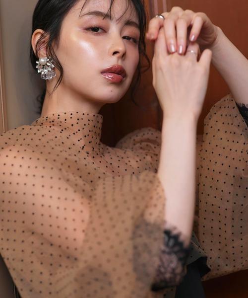 RUIRUE BOUTIQUE(ルイルエブティック)の「オケージョンドレス 結婚式 ストレッチ | シアー ドット Iライン ワンピース ドレス | 二次会 披露宴 美脚 オケージョンワンピース お呼ばれ パーティードレス(ドレス・レディース・チャコールグレー×ブラック/ブラック系1/ブラック×グレー・S/M/L/LL)」の11枚目の写真