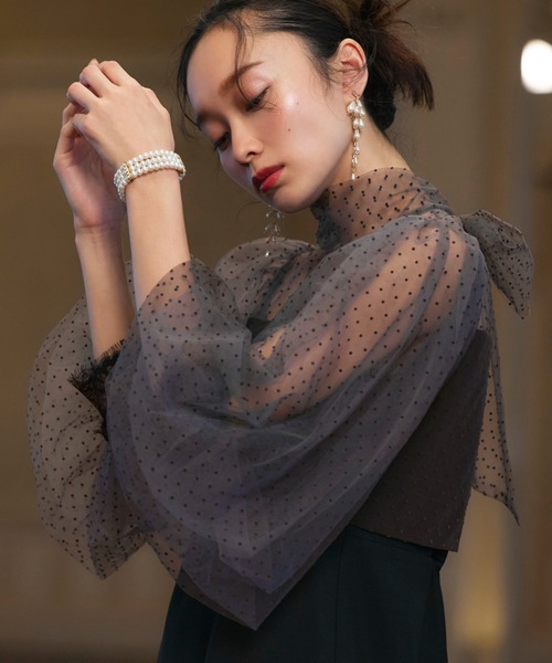 RUIRUE BOUTIQUE(ルイルエブティック)の「オケージョンドレス 結婚式 ストレッチ | シアー ドット Iライン ワンピース ドレス | 二次会 披露宴 美脚 オケージョンワンピース お呼ばれ パーティードレス(ドレス・レディース・チャコールグレー×ブラック/ブラック系1/ブラック×グレー・S/M/L/LL)」の15枚目の写真