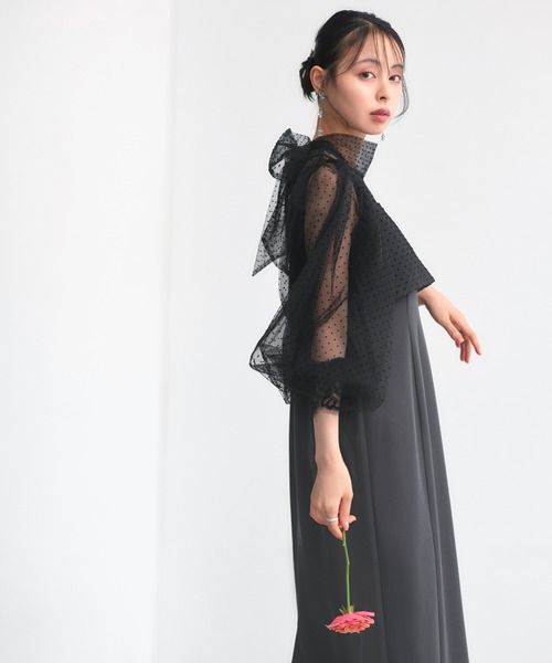 RUIRUE BOUTIQUE(ルイルエブティック)の「オケージョンドレス 結婚式 ストレッチ | シアー ドット Iライン ワンピース ドレス | 二次会 披露宴 美脚 オケージョンワンピース お呼ばれ パーティードレス(ドレス・レディース・チャコールグレー×ブラック/ブラック系1/ブラック×グレー・S/M/L/LL)」の19枚目の写真