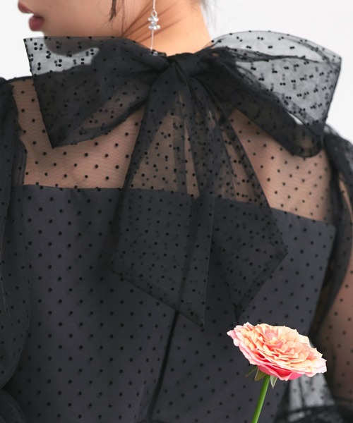 RUIRUE BOUTIQUE(ルイルエブティック)の「オケージョンドレス 結婚式 ストレッチ | シアー ドット Iライン ワンピース ドレス | 二次会 披露宴 美脚 オケージョンワンピース お呼ばれ パーティードレス(ドレス・レディース・チャコールグレー×ブラック/ブラック系1/ブラック×グレー・S/M/L/LL)」の22枚目の写真