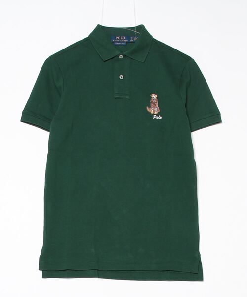 セール】カスタム スリム フィット ドッグエンブロイダリー ポロシャツ