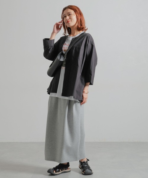 studio CLIP（スタディオクリップ）の「ノーカラーシャツブルゾン（ブルゾン・レディース・カーキ/ベージュ/ブラック・FREE）」の10枚目の写真