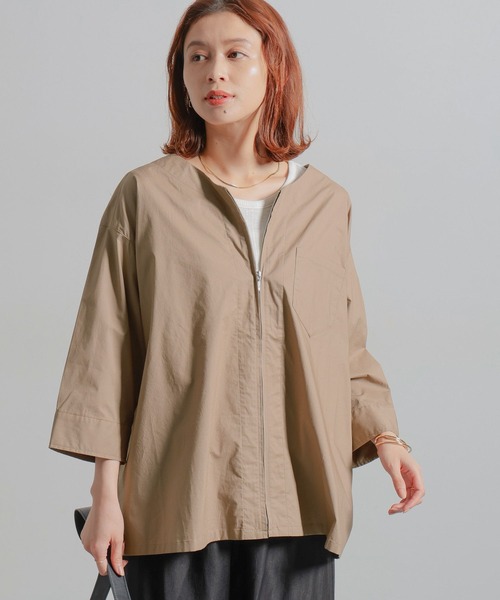 セール】ノーカラーシャツブルゾン（ブルゾン）｜studio CLIP
