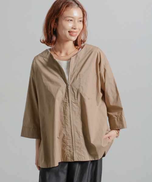 studio CLIP（スタディオクリップ）の「ノーカラーシャツブルゾン（ブルゾン・レディース・カーキ/ベージュ/ブラック・FREE）」の15枚目の写真