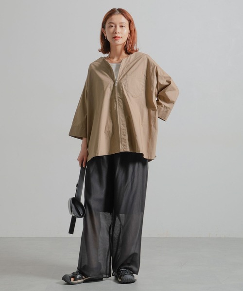 studio CLIP（スタディオクリップ）の「ノーカラーシャツブルゾン（ブルゾン・レディース・カーキ/ベージュ/ブラック・FREE）」の17枚目の写真