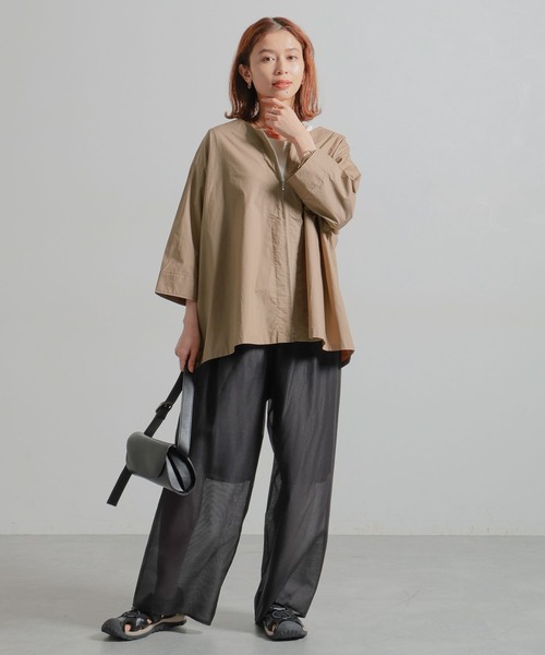 studio CLIP（スタディオクリップ）の「ノーカラーシャツブルゾン（ブルゾン・レディース・カーキ/ベージュ/ブラック・FREE）」の18枚目の写真