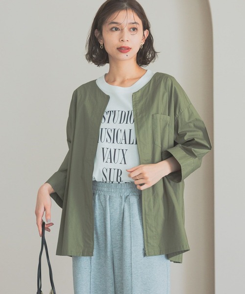 studio CLIP（スタディオクリップ）の「ノーカラーシャツブルゾン（ブルゾン・レディース・カーキ/ベージュ/ブラック・FREE）」の21枚目の写真