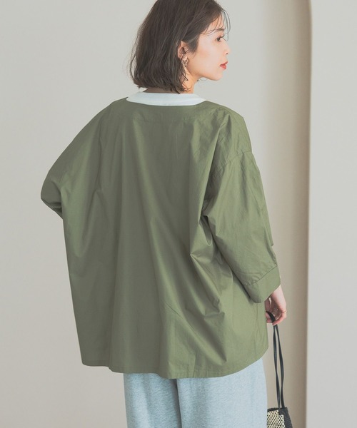 studio CLIP（スタディオクリップ）の「ノーカラーシャツブルゾン（ブルゾン・レディース・カーキ/ベージュ/ブラック・FREE）」の22枚目の写真